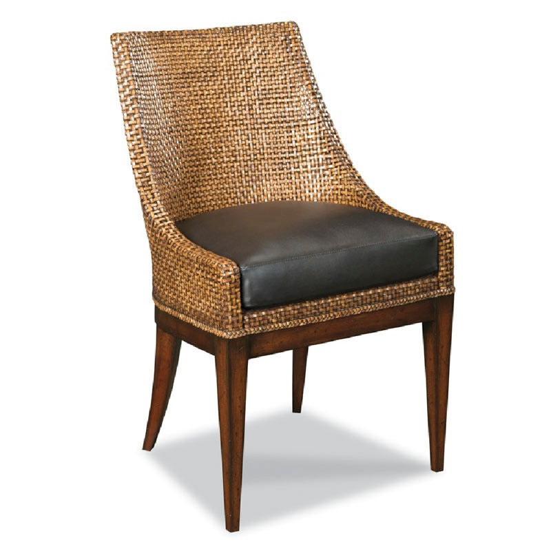 WoodbridgeFurniture Woven Leather Side Chair | Perigold